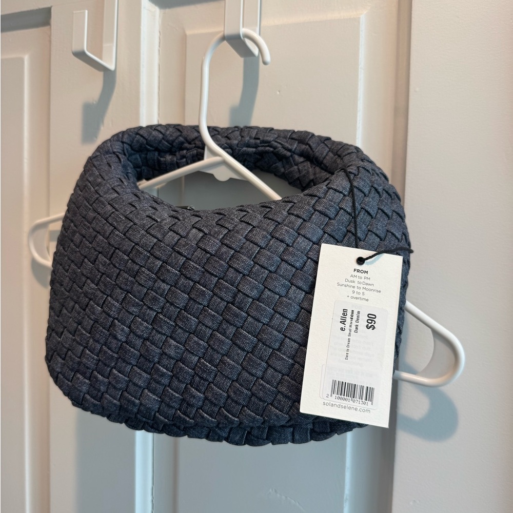 Woven Dark Blue Jean Clutch Wristlet RARE. Hard to find.